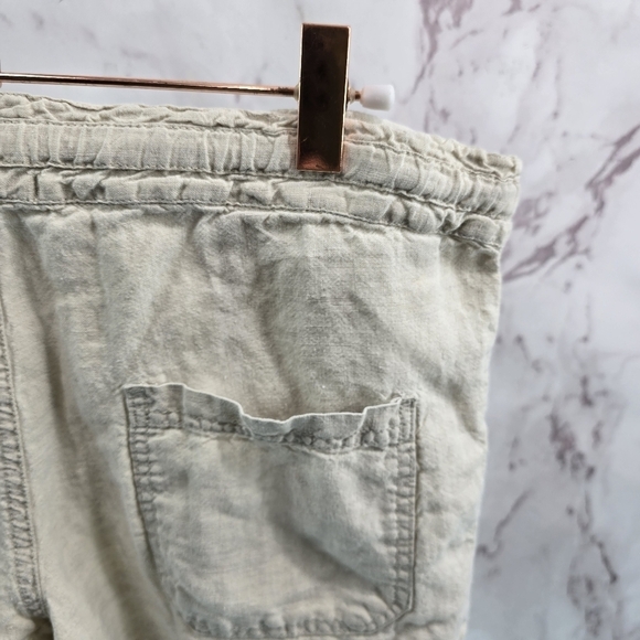 Allen Allen Pants Womens Small X 30 Cream Beige Linen Wide Leg Lakenlook - Picture 9 of 10